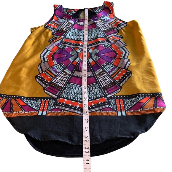 Gold & Black Pop Art Sleeveless Blouse * Med - Picture 7 of 12